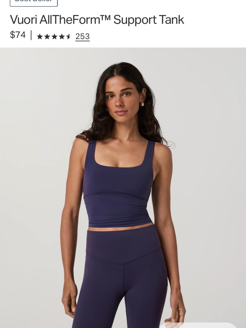 Vuori AllTheForm™ Support Tank — Deep Plum